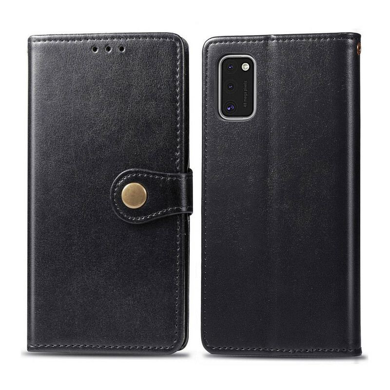 Capa De Couro Para Samsung Galaxy A41 Couro Falso E Fecho Vintage