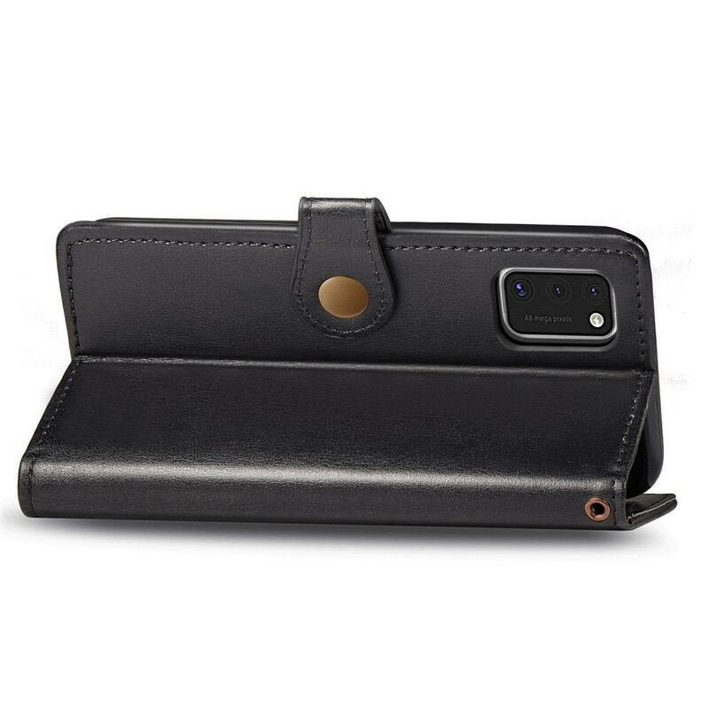 Capa De Couro Para Samsung Galaxy A41 Couro Falso E Fecho Vintage