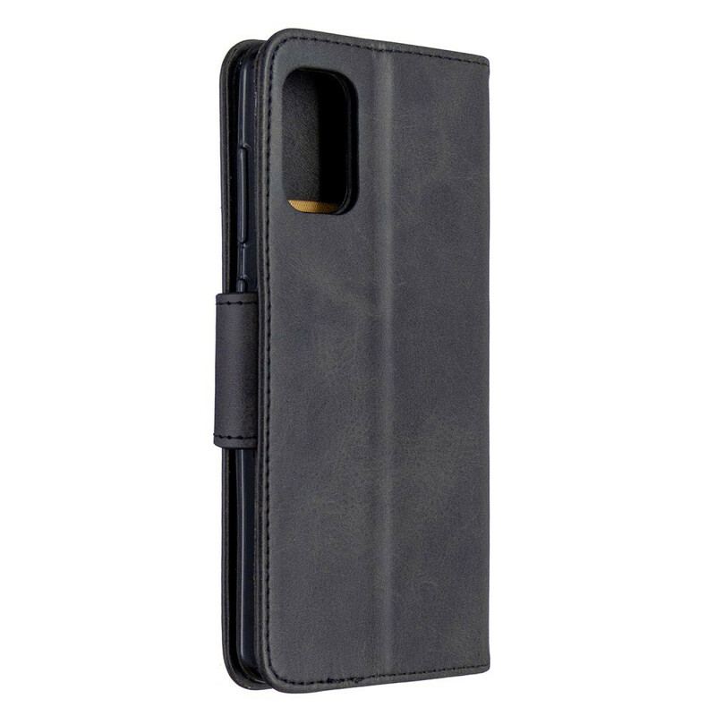 Capa De Couro Para Samsung Galaxy A41 Flip Retalho Liso Oblíquo