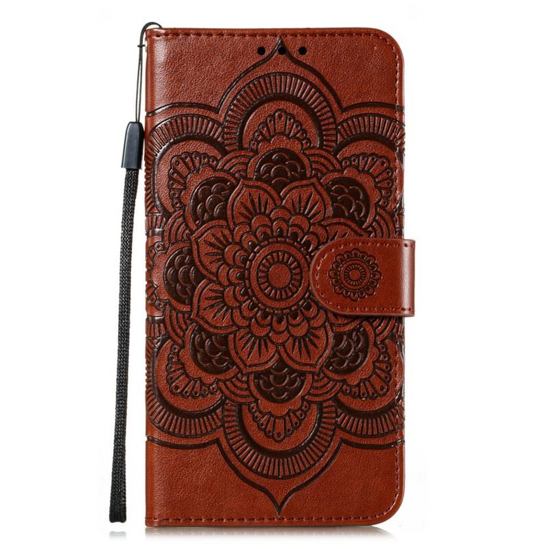 Capa De Couro Para Samsung Galaxy A41 Mandala Completa