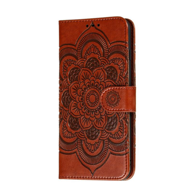 Capa De Couro Para Samsung Galaxy A41 Mandala Completa