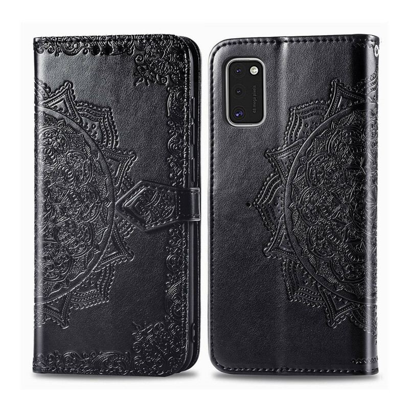 Capa De Couro Para Samsung Galaxy A41 Mandala Idade Média