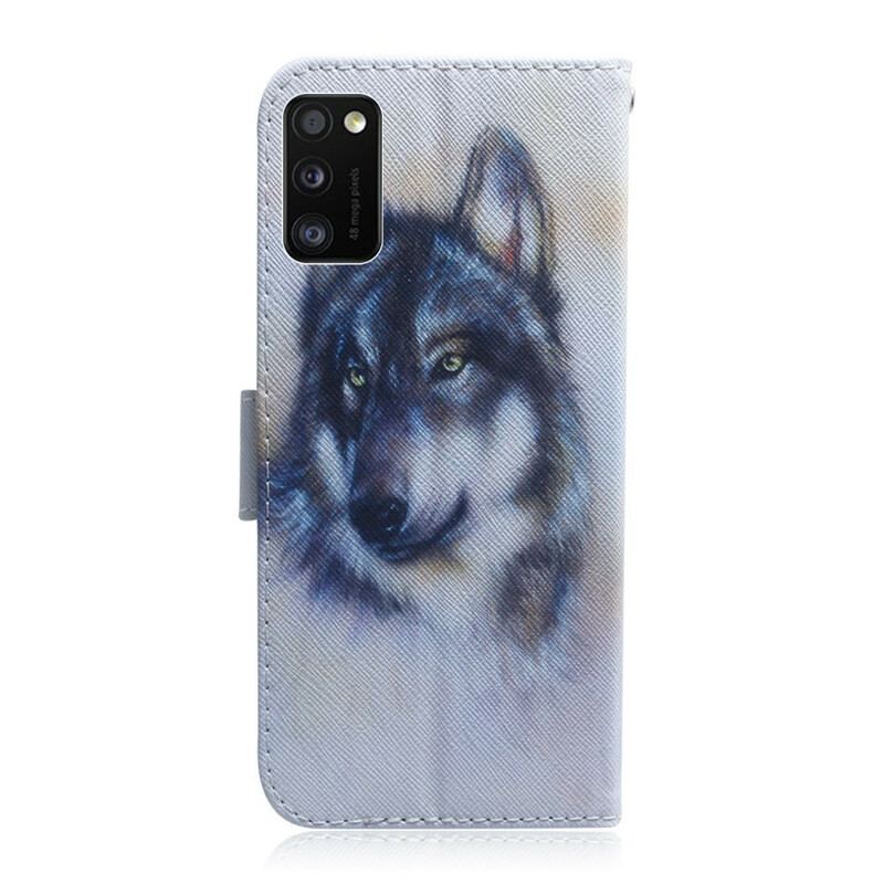 Capa De Couro Para Samsung Galaxy A41 Olhar Canino