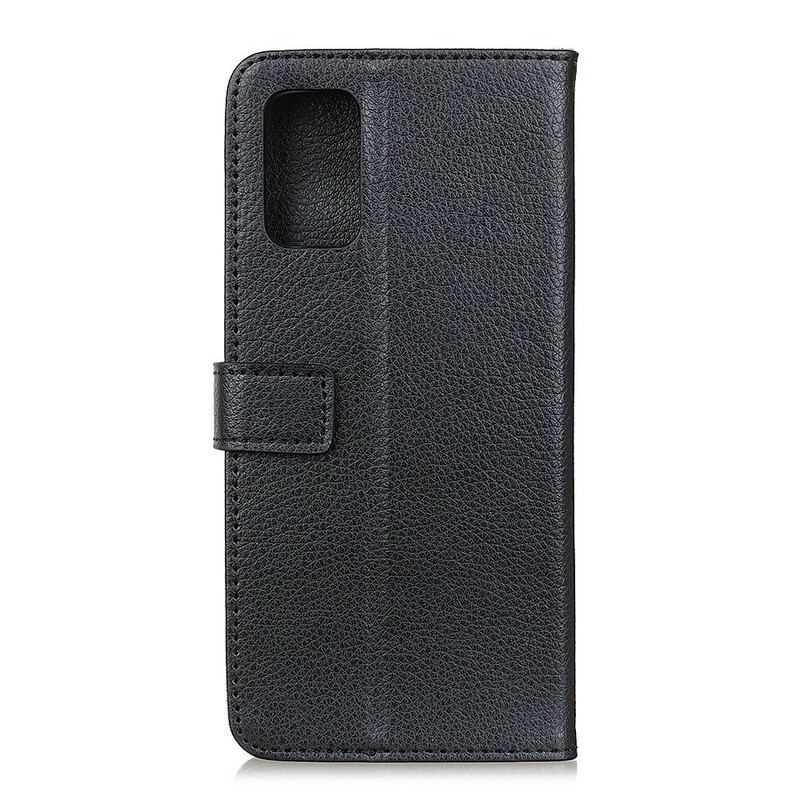 Capa Em Pele Para Samsung Galaxy A41 Couro Sintético De Lichia Premium