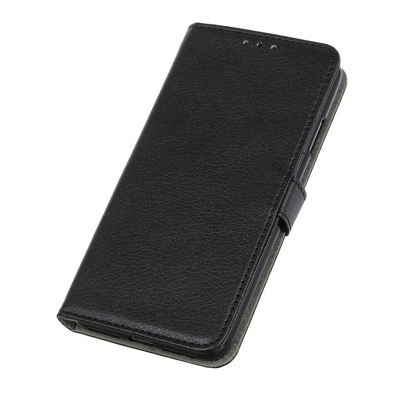 Capa Em Pele Para Samsung Galaxy A41 Couro Sintético De Lichia Premium