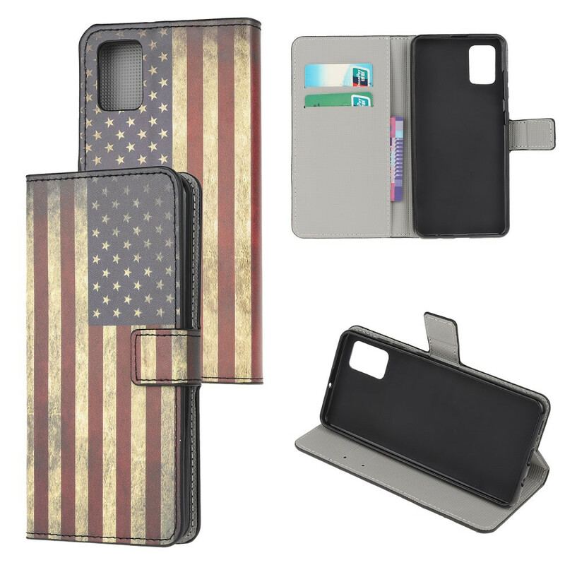 Capa Flip Para Samsung Galaxy A41 Bandeira Americana