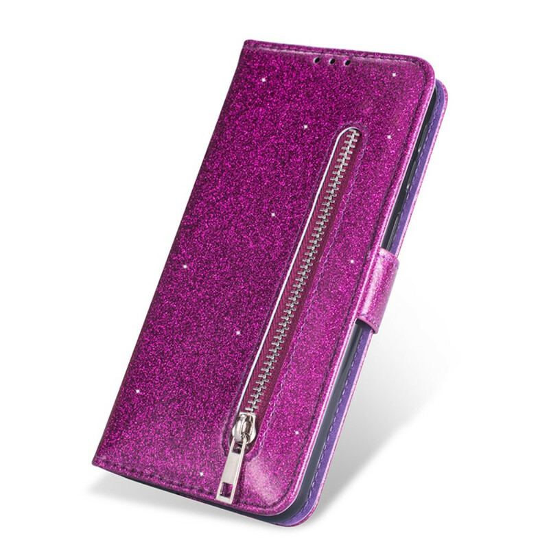 Capa Flip Para Samsung Galaxy A41 Bolsa De Moedas Glitter