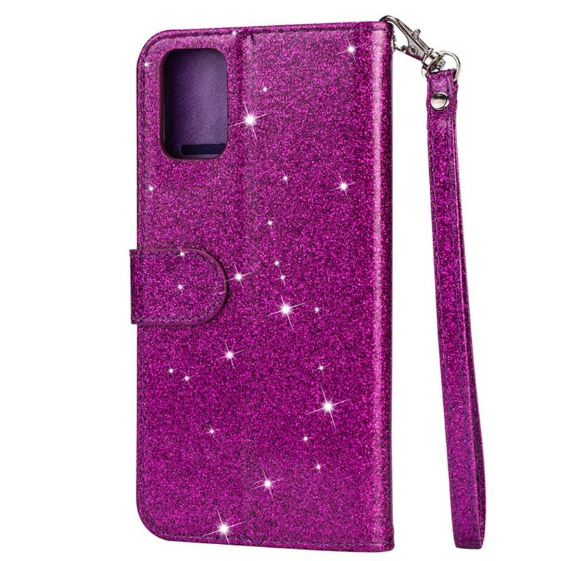 Capa Flip Para Samsung Galaxy A41 Bolsa De Moedas Glitter