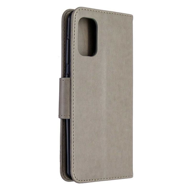 Capa Flip Para Samsung Galaxy A41 Borboletas Voando Com Cordão