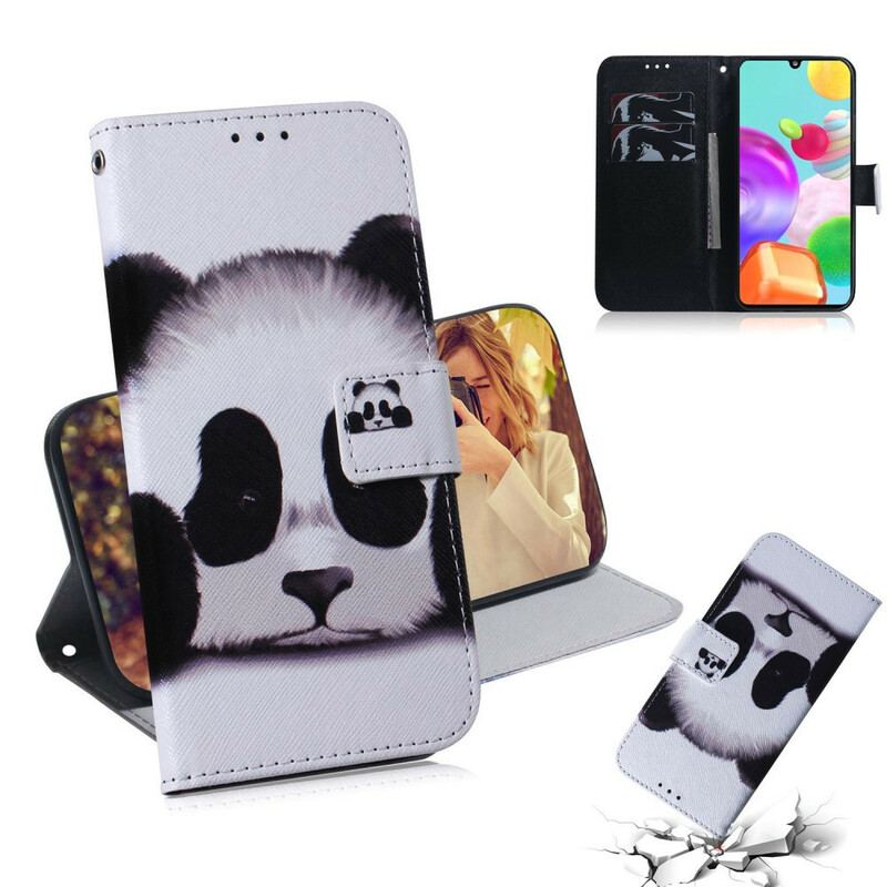 Capa Flip Para Samsung Galaxy A41 Cara De Panda