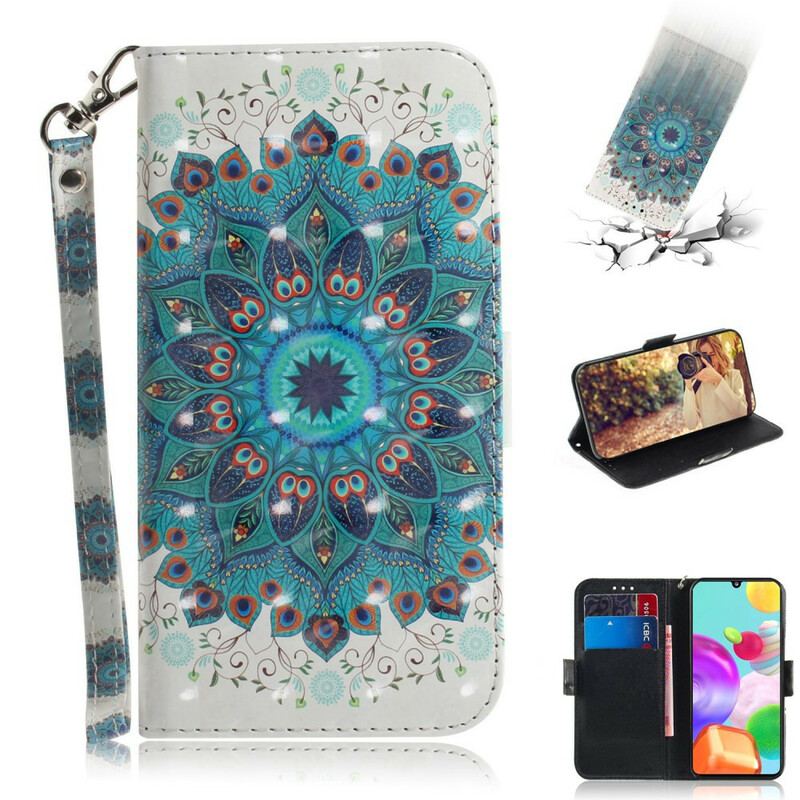 Capa Flip Para Samsung Galaxy A41 De Cordão Mandala Magistral Com Alça