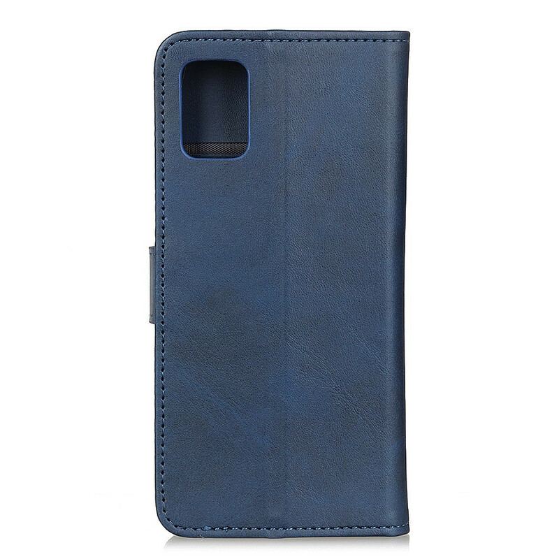 Capa Flip Para Samsung Galaxy A41 Efeito De Couro Fosco Retrô