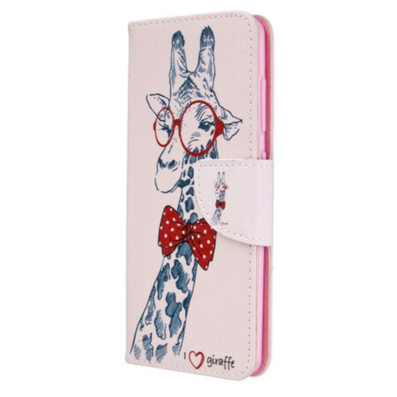 Capa Flip Para Samsung Galaxy A41 Girafa Inteligente