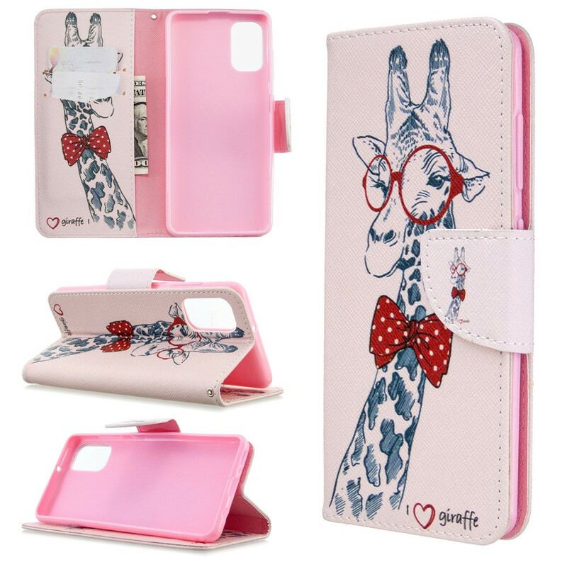 Capa Flip Para Samsung Galaxy A41 Girafa Inteligente