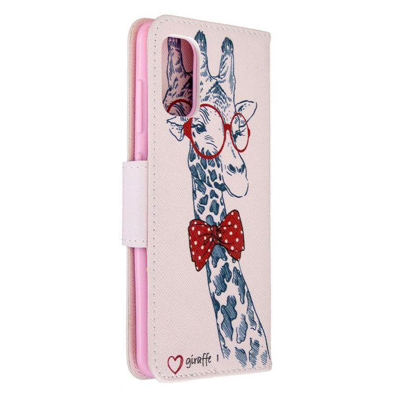 Capa Flip Para Samsung Galaxy A41 Girafa Inteligente