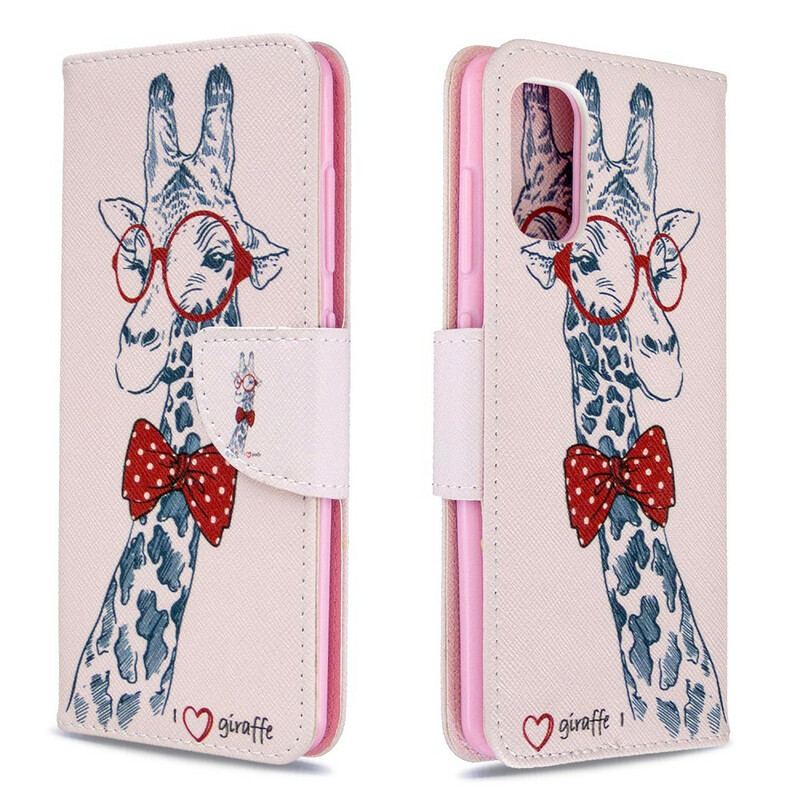 Capa Flip Para Samsung Galaxy A41 Girafa Inteligente