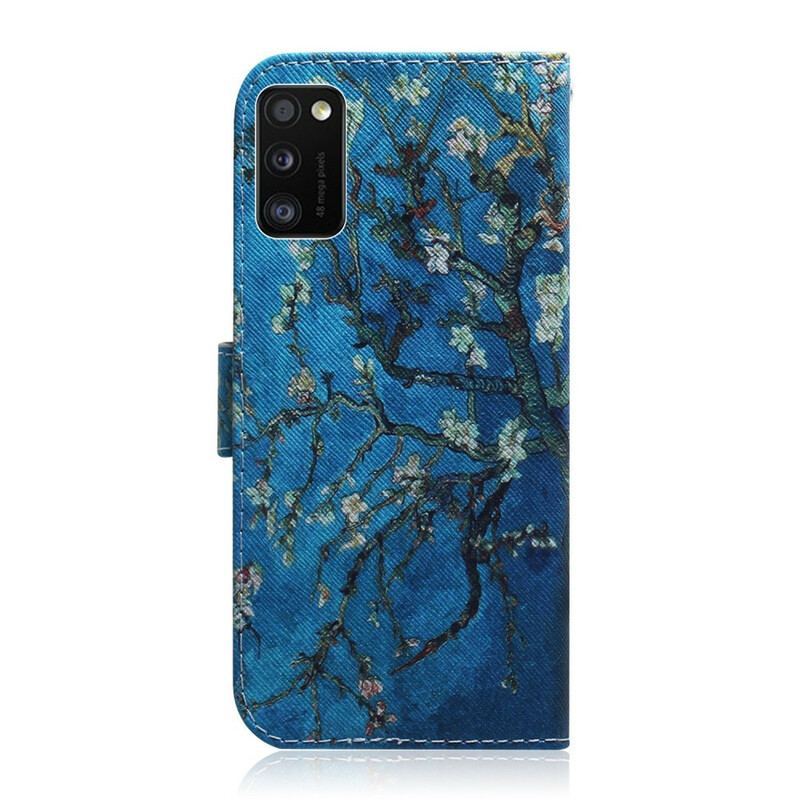 Capa Flip Para Samsung Galaxy A41 Ramo De Árvore Florido