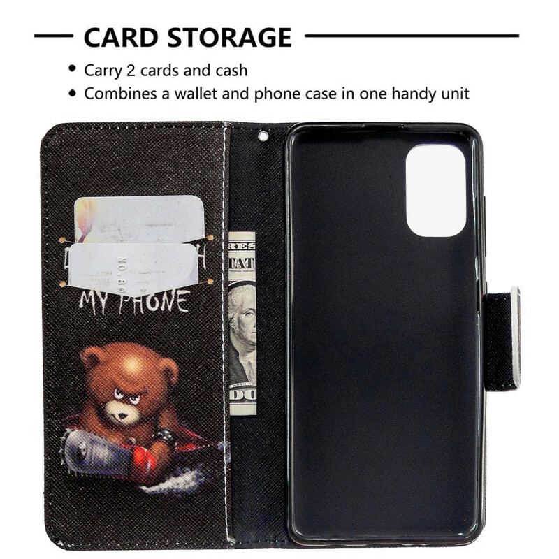 Capa Flip Para Samsung Galaxy A41 Urso Perigoso