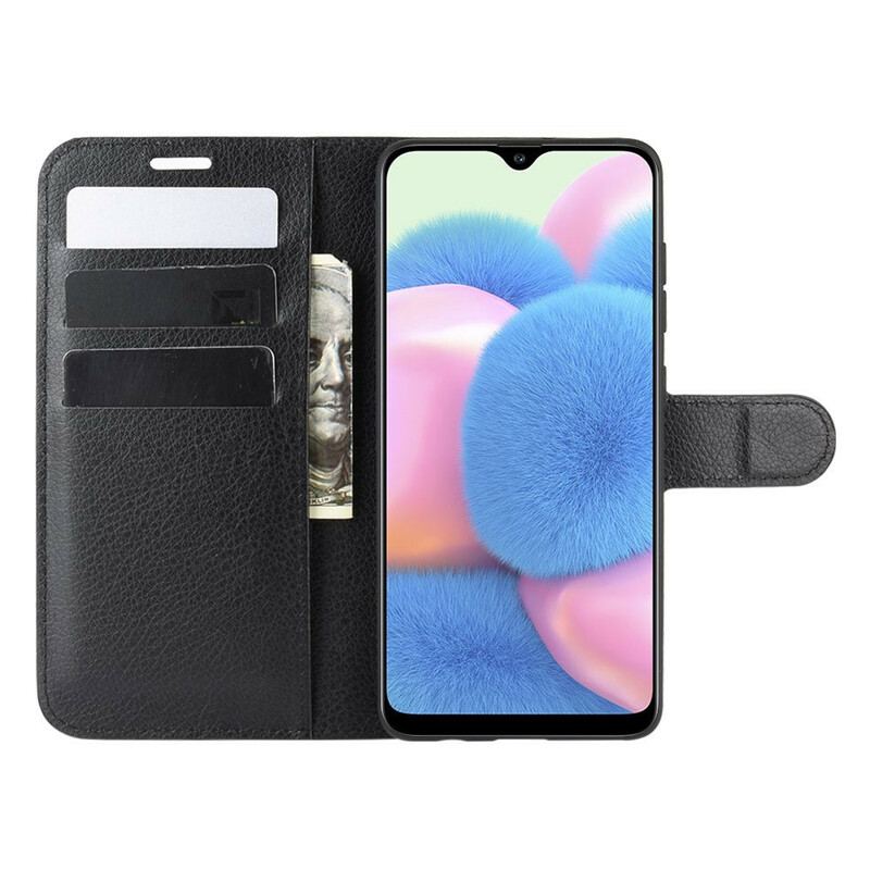 Capa Folio Para Samsung Galaxy A41 Clássico Efeito Couro Lichia