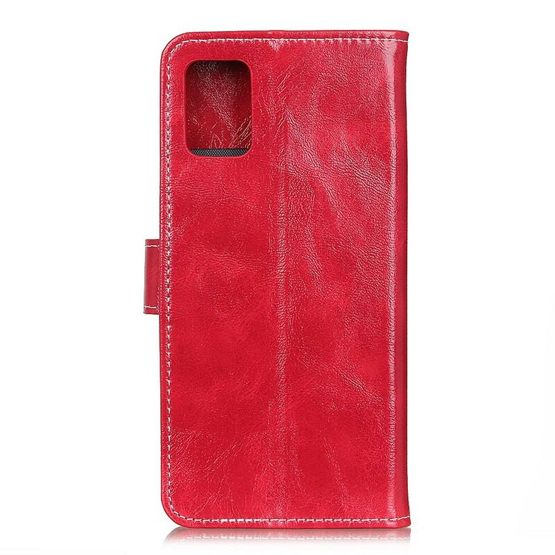 Capa Folio Para Samsung Galaxy A41 Costuras Brilhantes E Visíveis