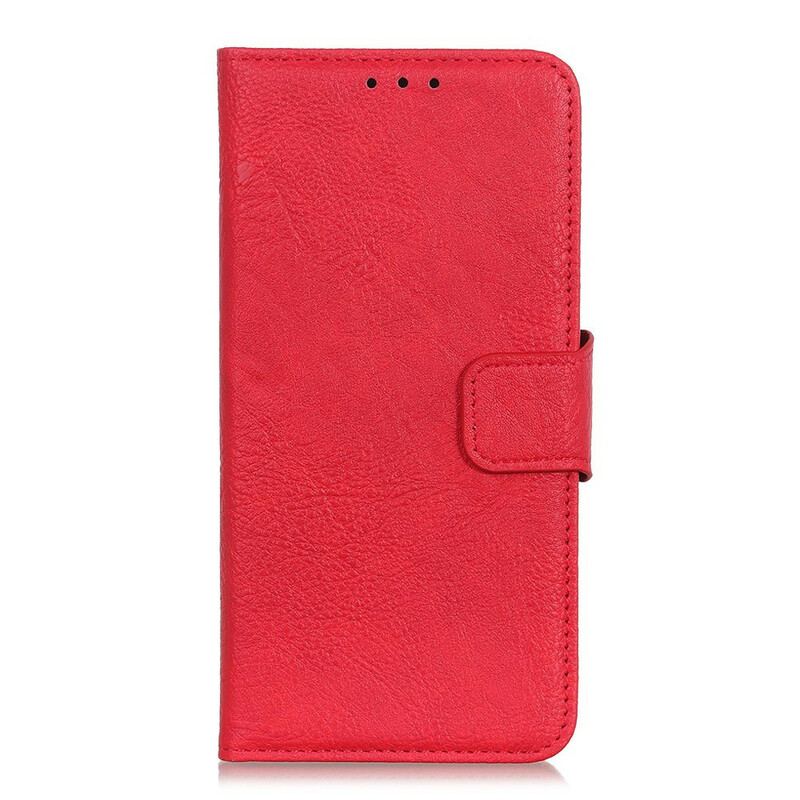 Capa Folio Para Samsung Galaxy A41 Couro Sintético De Lichia Simples