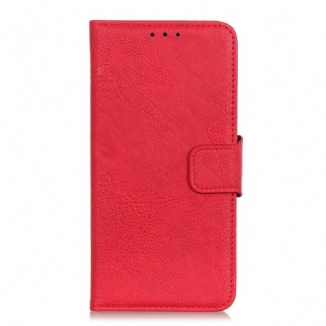 Capa Folio Para Samsung Galaxy A41 Couro Sintético De Lichia Simples