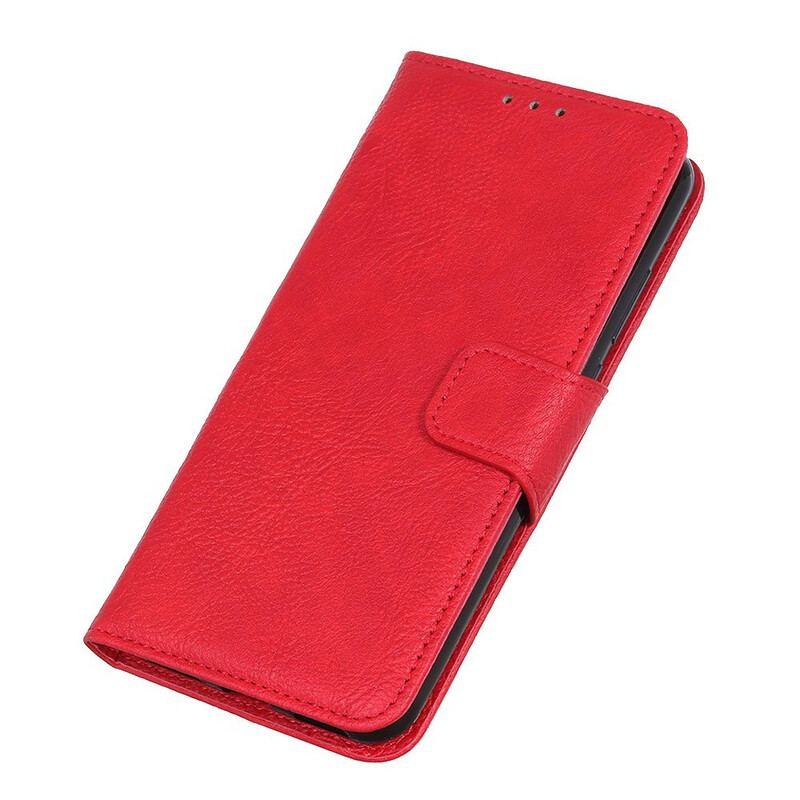 Capa Folio Para Samsung Galaxy A41 Couro Sintético De Lichia Simples