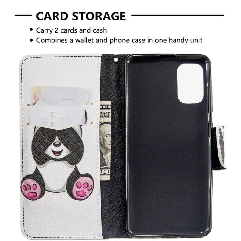 Capa Folio Para Samsung Galaxy A41 Panda Divertido