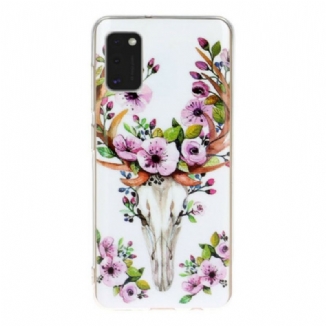 Capa Para Samsung Galaxy A41 Alce Floral Fluorescente