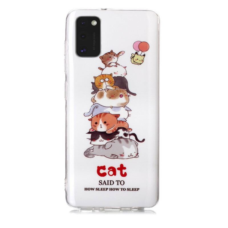 Capa Para Samsung Galaxy A41 Gatos Fluorescentes