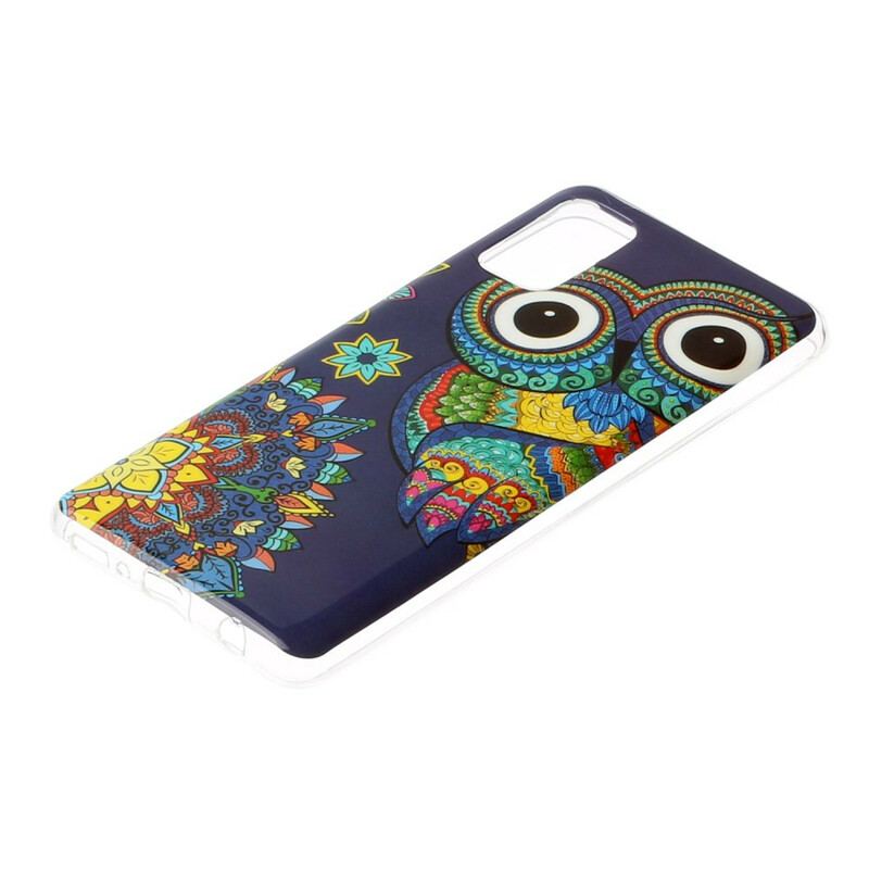 Capa Para Samsung Galaxy A41 Mandala Coruja Fluorescente