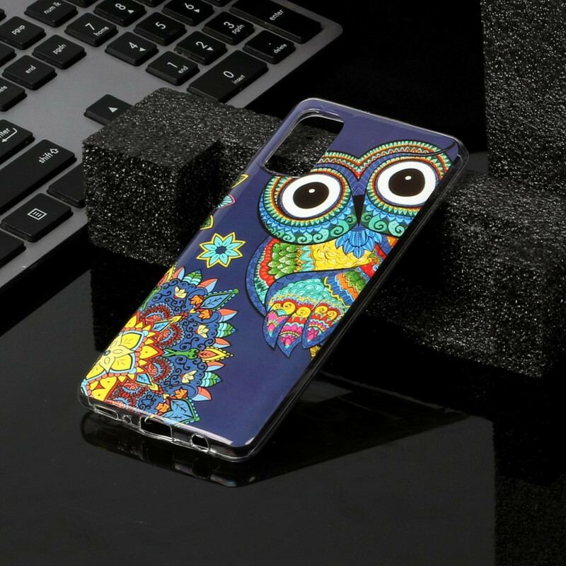 Capa Para Samsung Galaxy A41 Mandala Coruja Fluorescente