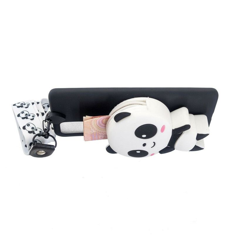 Capa Para Samsung Galaxy A41 Panda 3d Com Cordão De Mosquetão