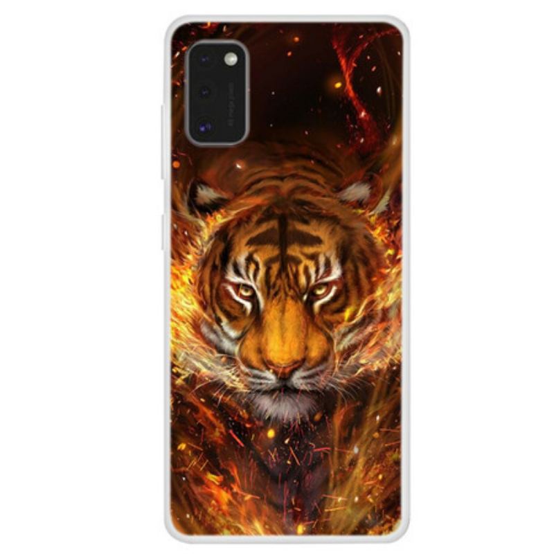 Capa Para Samsung Galaxy A41 Tigre De Fogo