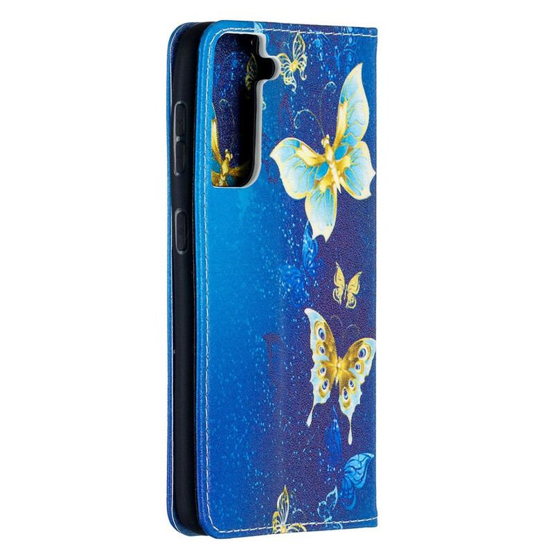 Capa De Celular Para Samsung Galaxy S21 5G Flip Borboletas Coloridas