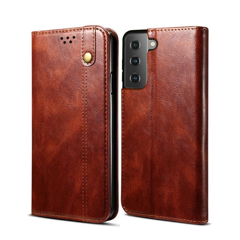 Capa De Celular Para Samsung Galaxy S21 5G Flip Couro Sintético Encerado