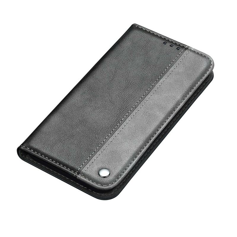 Capa De Celular Para Samsung Galaxy S21 5G Flip Efeito De Couro De Dois Tons