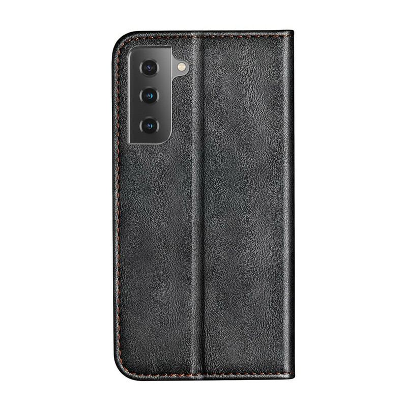 Capa De Celular Para Samsung Galaxy S21 5G Flip Efeito De Couro De Dois Tons