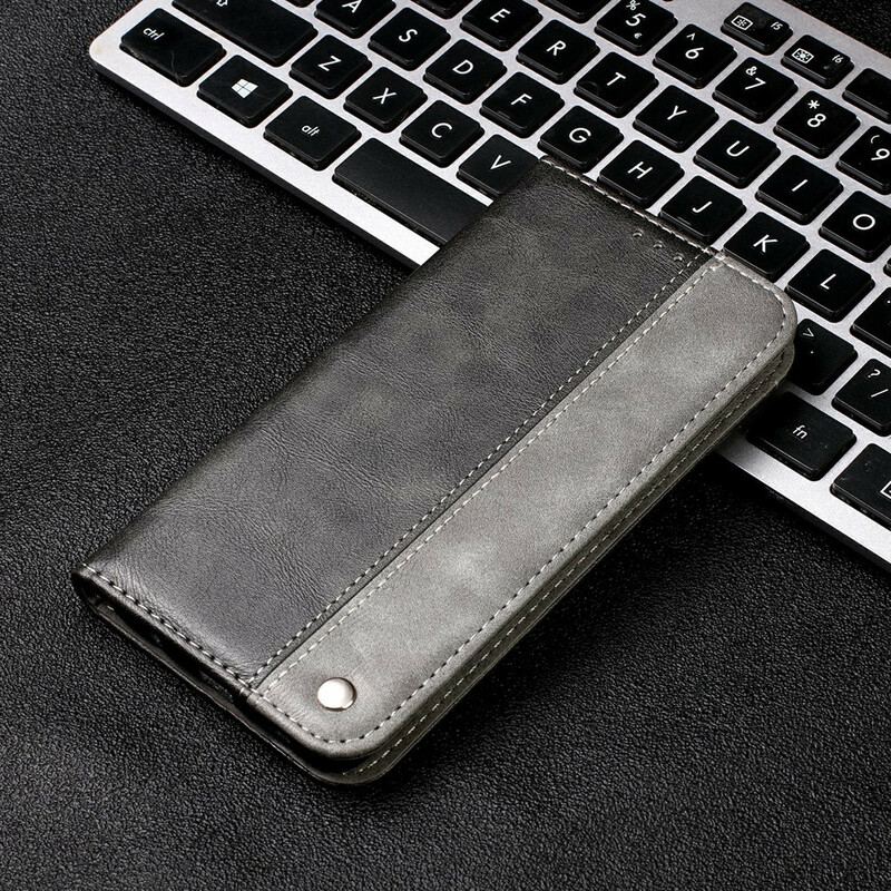 Capa De Celular Para Samsung Galaxy S21 5G Flip Efeito De Couro De Dois Tons