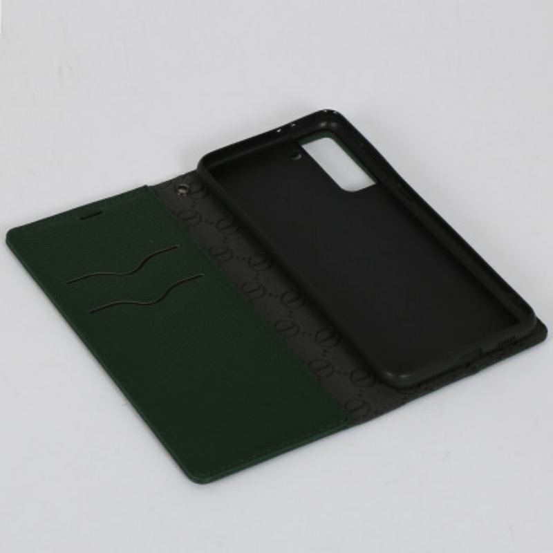 Capa De Celular Para Samsung Galaxy S21 5G Flip Efeito Couro Hanman