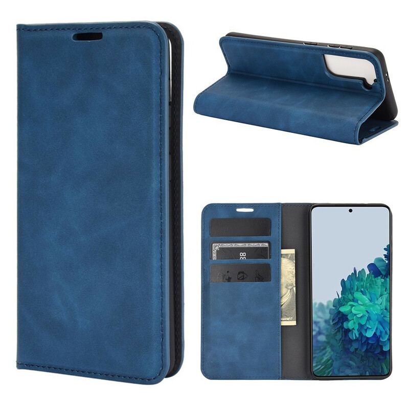 Capa De Celular Para Samsung Galaxy S21 5G Flip Efeito Couro Macio