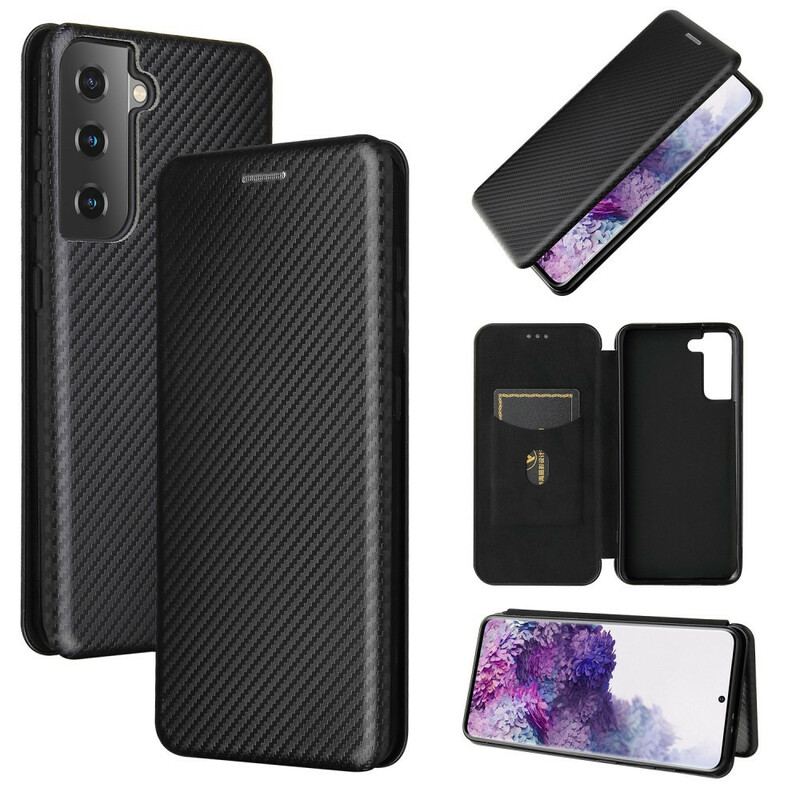 Capa De Celular Para Samsung Galaxy S21 5G Flip Fibra De Carbono