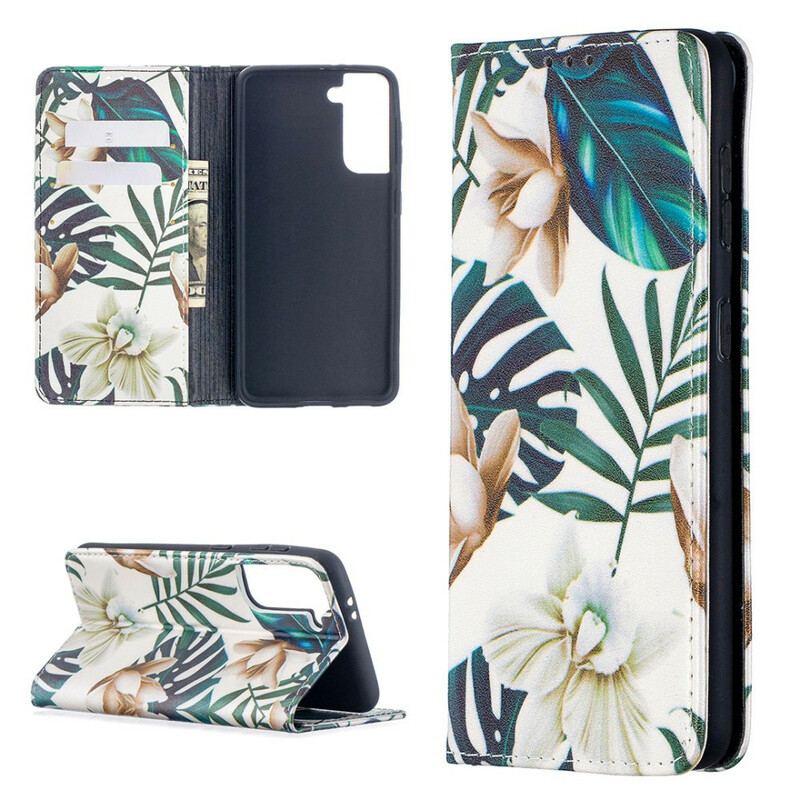 Capa De Celular Para Samsung Galaxy S21 5G Flip Folhas