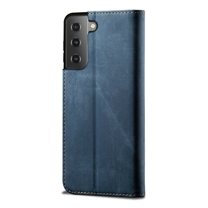 Capa De Celular Para Samsung Galaxy S21 5G Flip Tecido Jeans