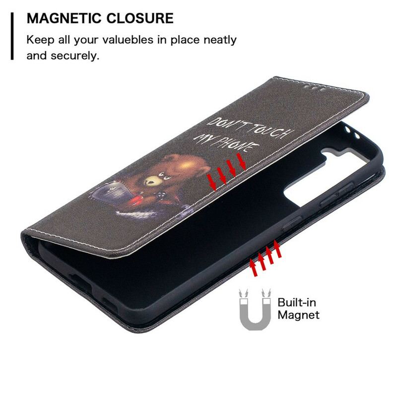 Capa De Celular Para Samsung Galaxy S21 5G Flip Urso Perigoso