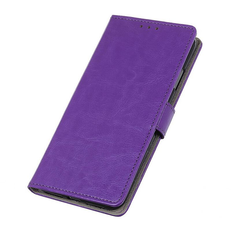 Capa De Couro Para Samsung Galaxy S21 5G Efeito Couro Brilhante Simples