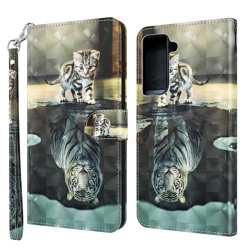 Capa De Couro Para Samsung Galaxy S21 5G Ernesto O Tigre