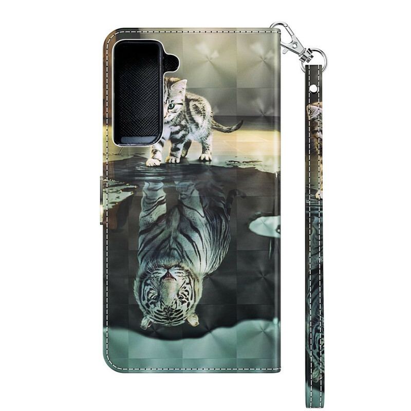 Capa De Couro Para Samsung Galaxy S21 5G Ernesto O Tigre