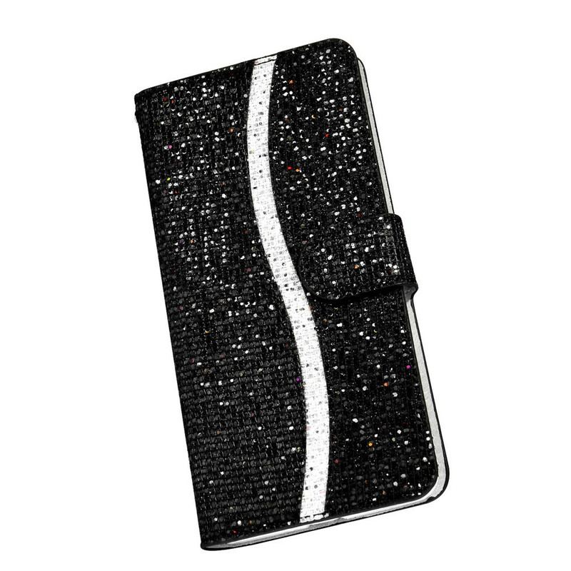 Capa De Couro Para Samsung Galaxy S21 5G Lantejoulas Design S