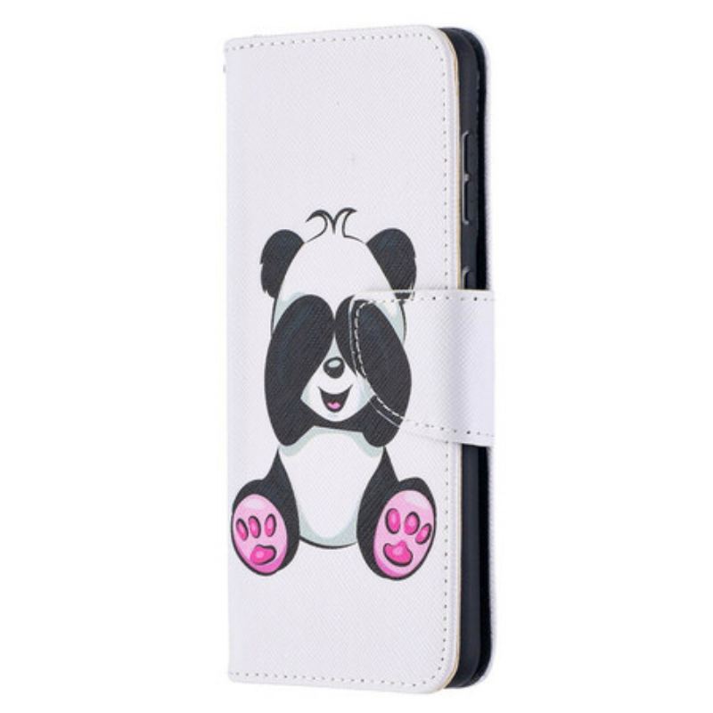 Capa De Couro Para Samsung Galaxy S21 5G Panda Divertido